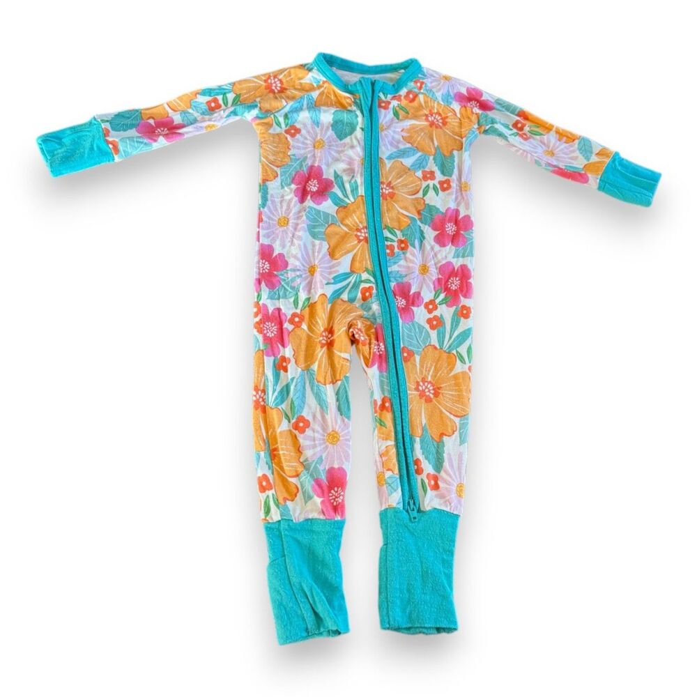 Little Sleepies Beachy Blooms Bamboo Zippy 3-6 Months